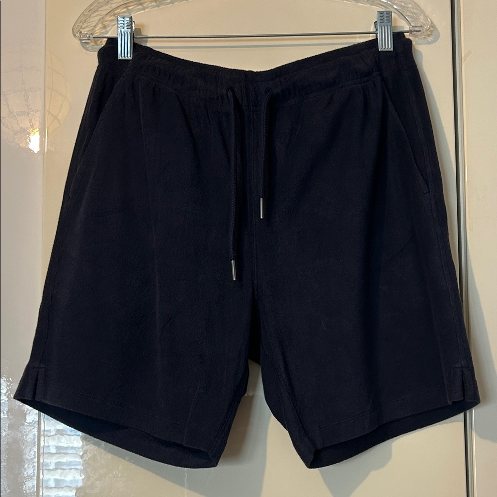 Mack Weldon Navy Terry Cloth Drawstring Shorts